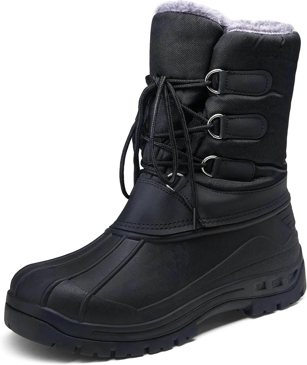Jousen Men's Winter Boots Lightweight Waterproof Snow Boots for Men Fur Warm Mens Boots