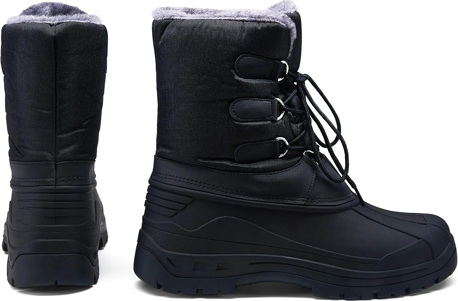 Jousen Men's Winter Boots Lightweight Waterproof Snow Boots for Men Fur Warm Mens Boots