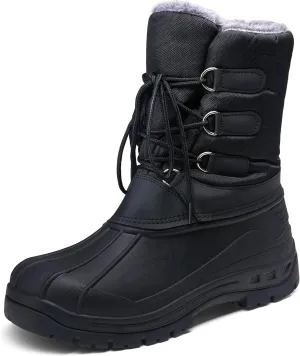 Jousen Men's Winter Boots Lightweight Waterproof Snow Boots for Men Fur Warm Mens Boots