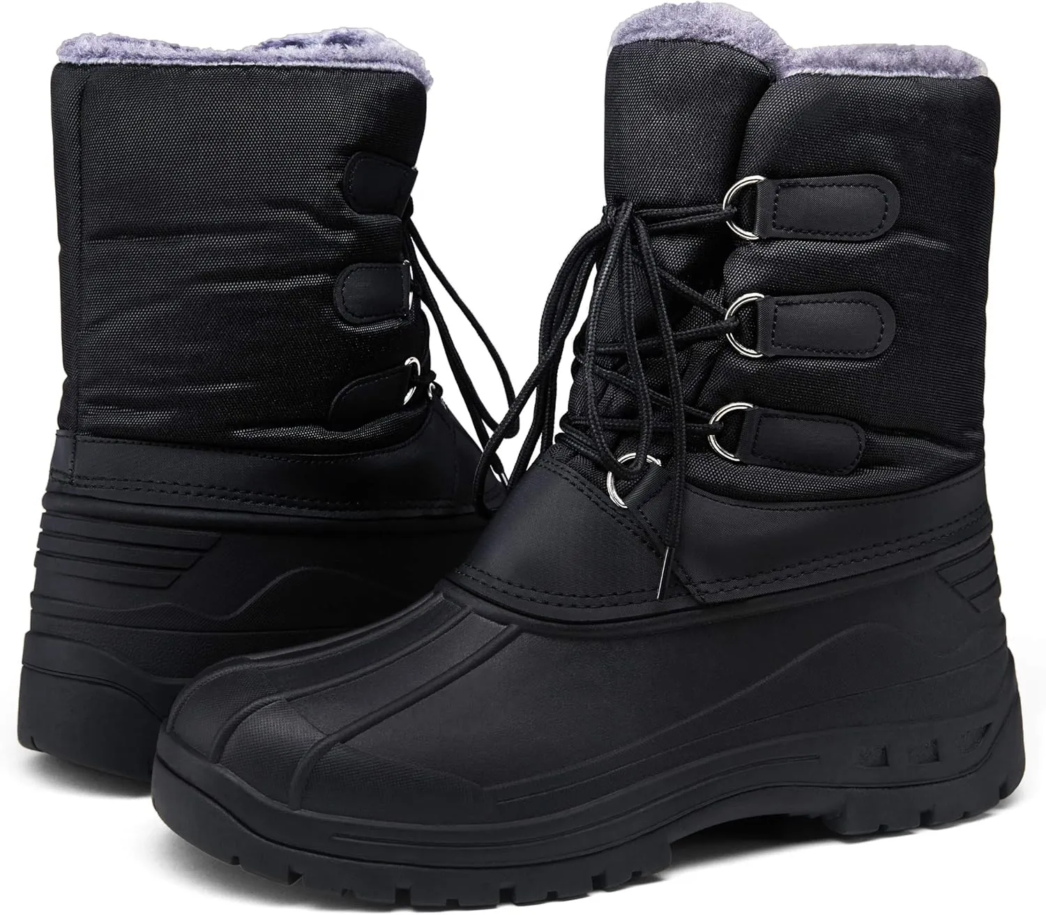Jousen Men's Winter Boots Lightweight Waterproof Snow Boots for Men Fur Warm Mens Boots