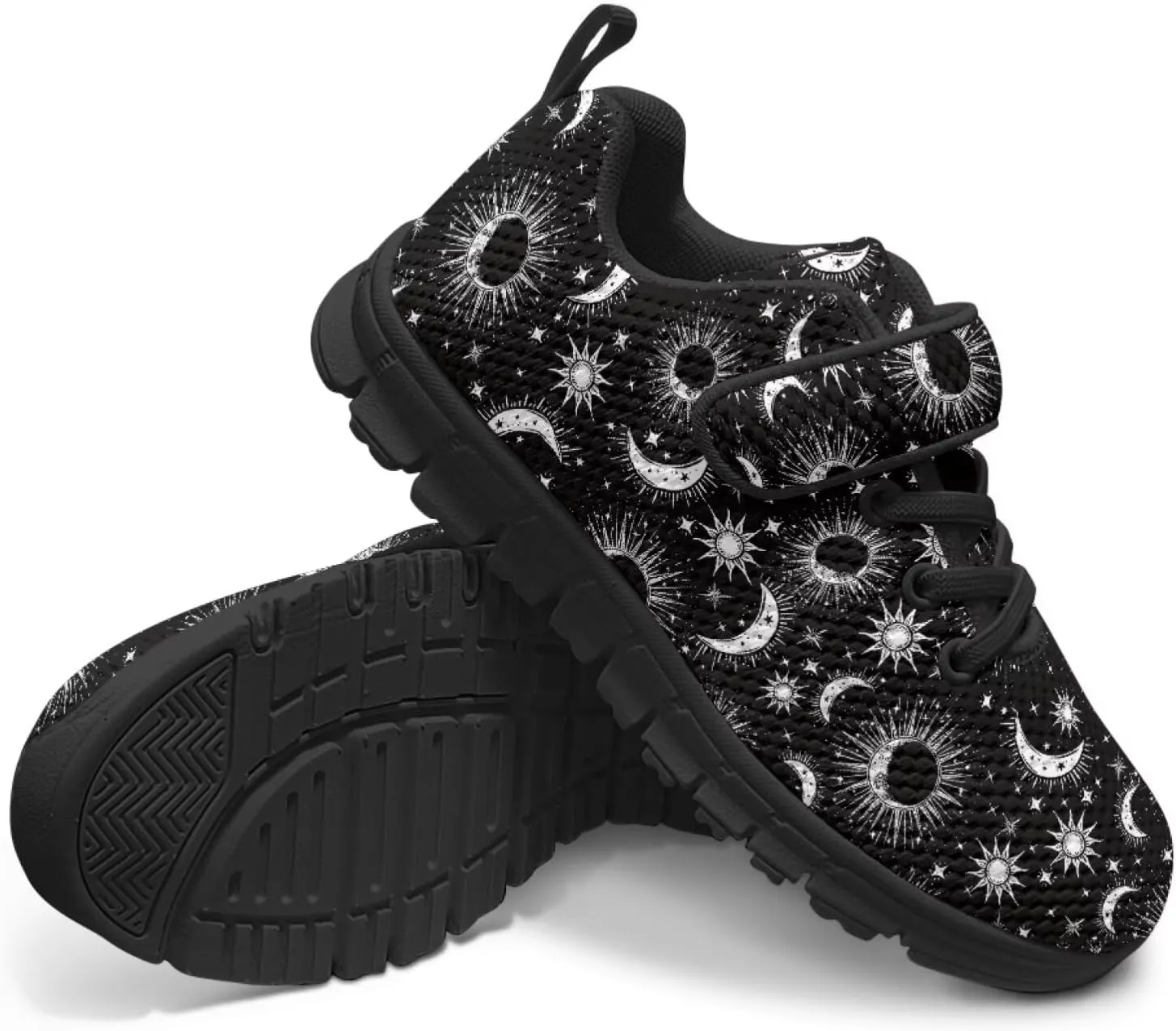 Kids Mesh Sneakers Single Buckle Arch Support Elastic Strap Sports Shoes for Boys Girls