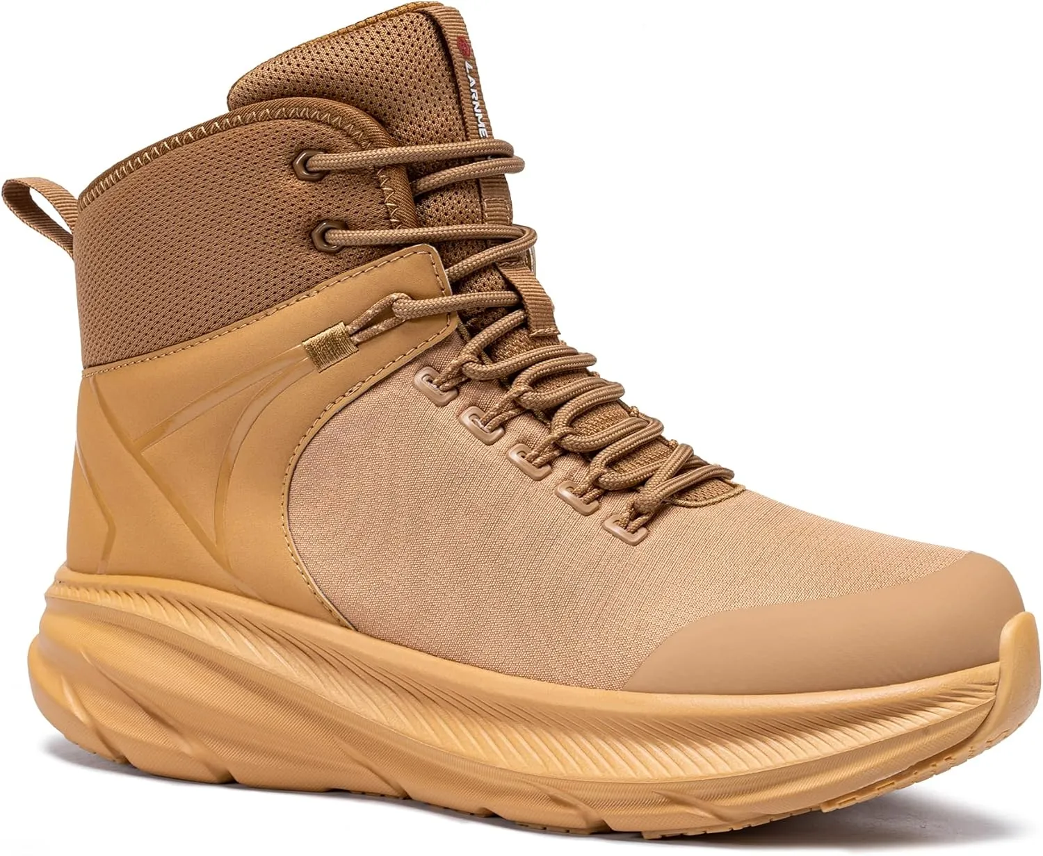 LARNMERN Military Tactical Work Boots Men Waterproof Hiking Boots Slip Resistant 6 Inches Combat Sneakers Motorcycle Shoes Wide Toe Box