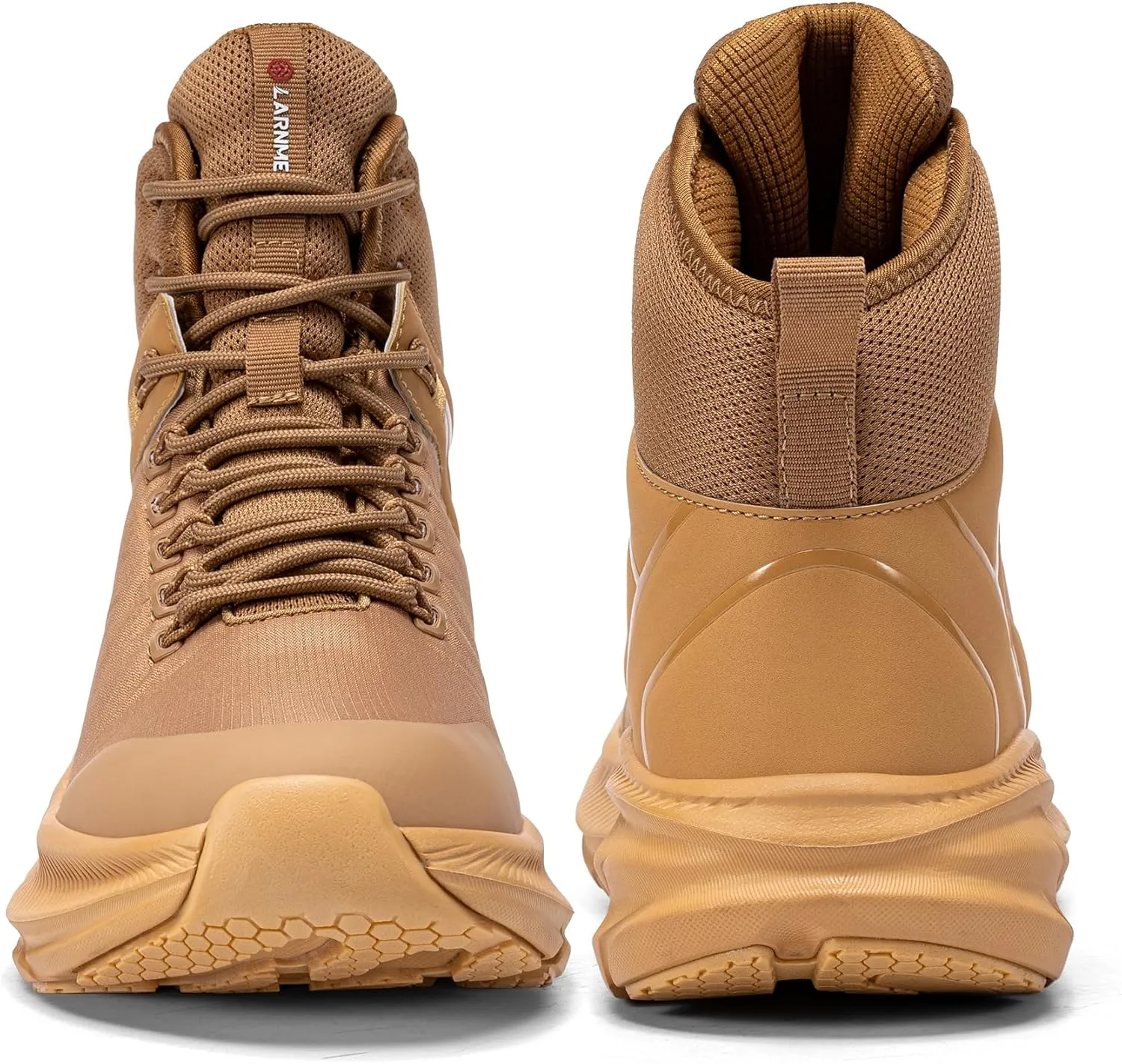 LARNMERN Military Tactical Work Boots Men Waterproof Hiking Boots Slip Resistant 6 Inches Combat Sneakers Motorcycle Shoes Wide Toe Box