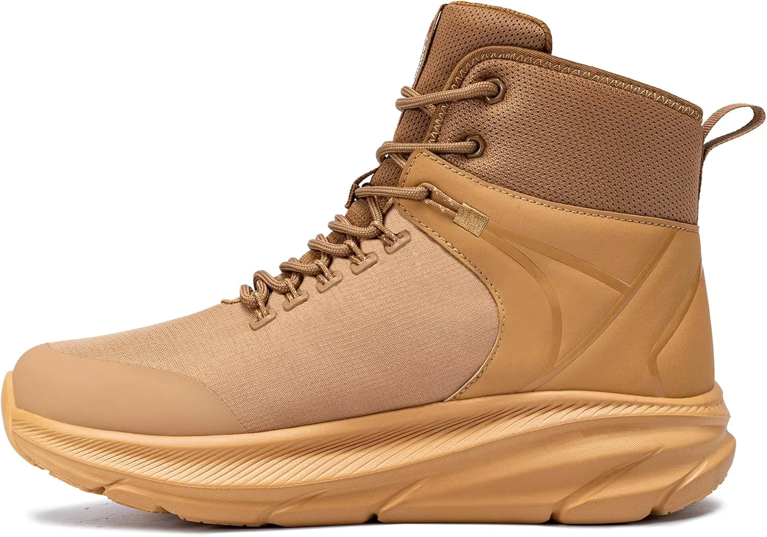 LARNMERN Military Tactical Work Boots Men Waterproof Hiking Boots Slip Resistant 6 Inches Combat Sneakers Motorcycle Shoes Wide Toe Box