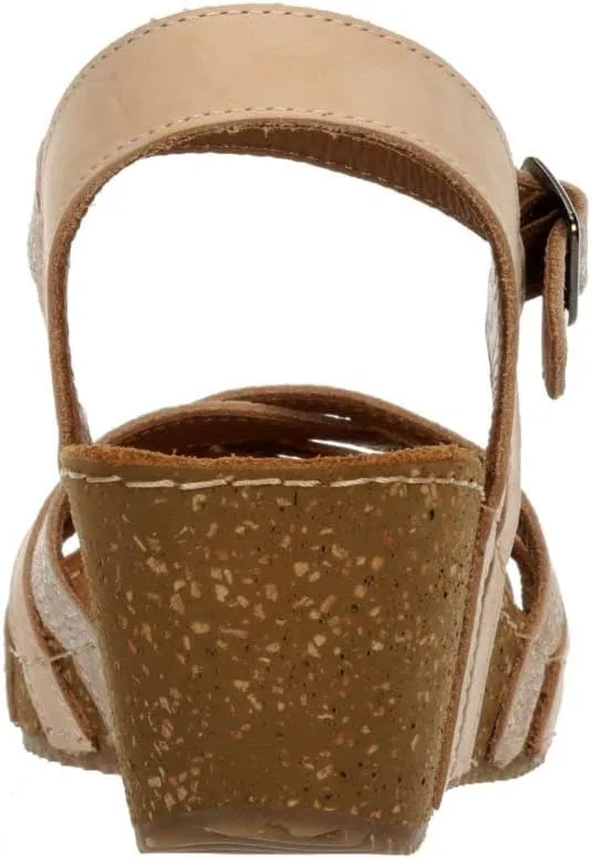 Lily - Women's Strappy Open Toe Gladiator Cork Low Wedge Sandals