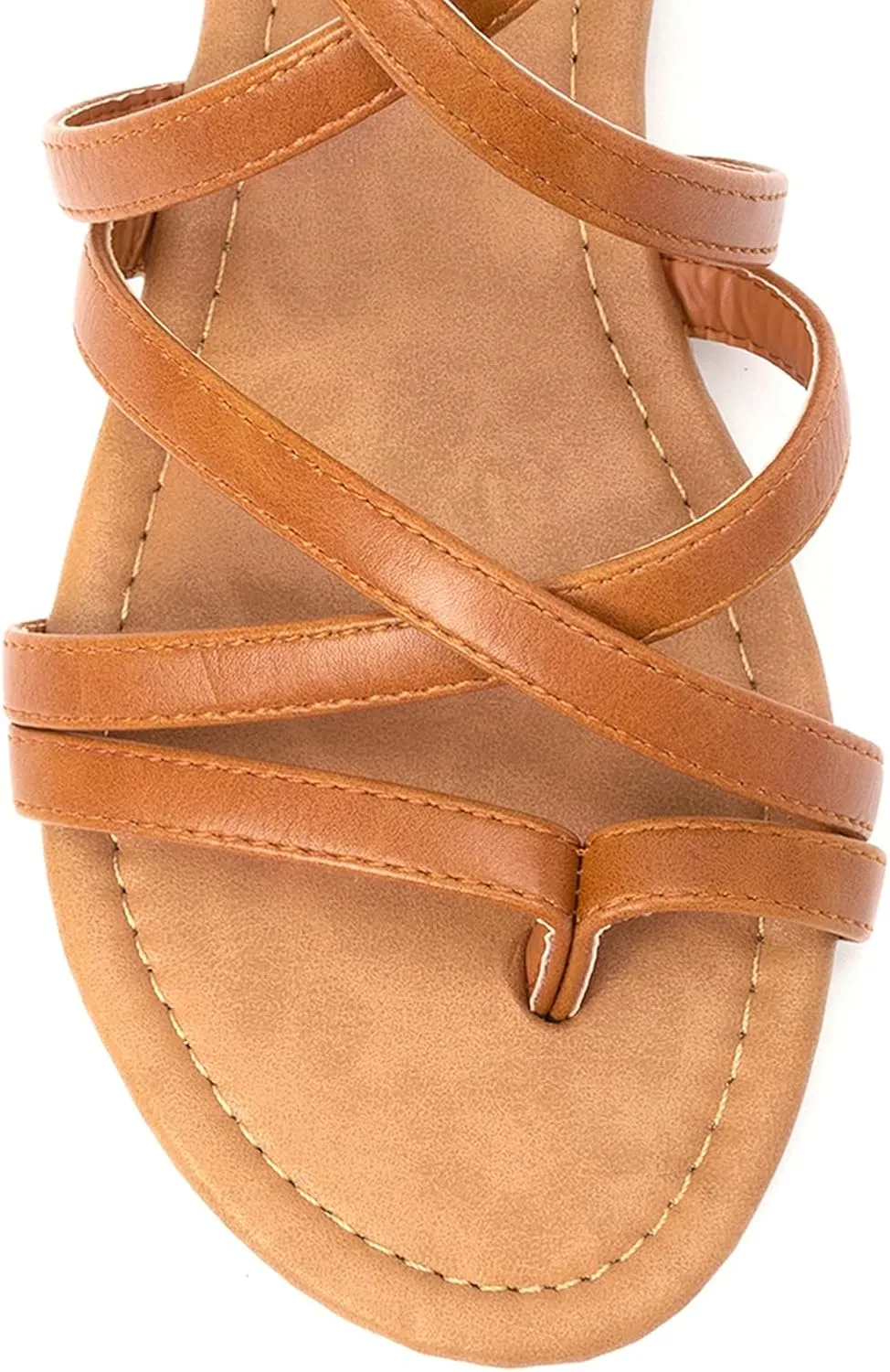 Luffymomo Women's Gladiator Strap Sandals Flat Fisherman Thong Cross Strappy Sandals