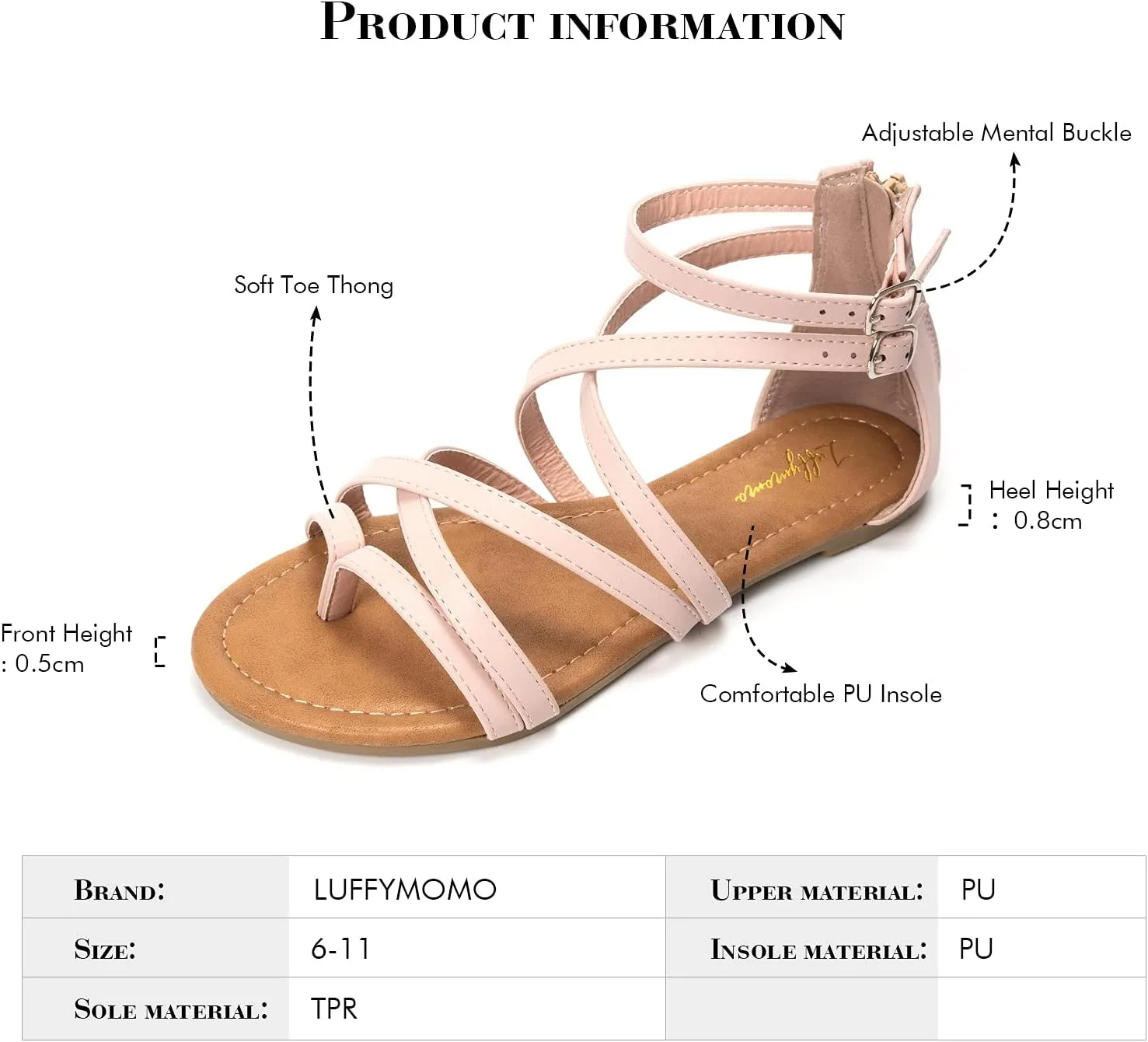 Luffymomo Women's Gladiator Strap Sandals Flat Fisherman Thong Cross Strappy Sandals