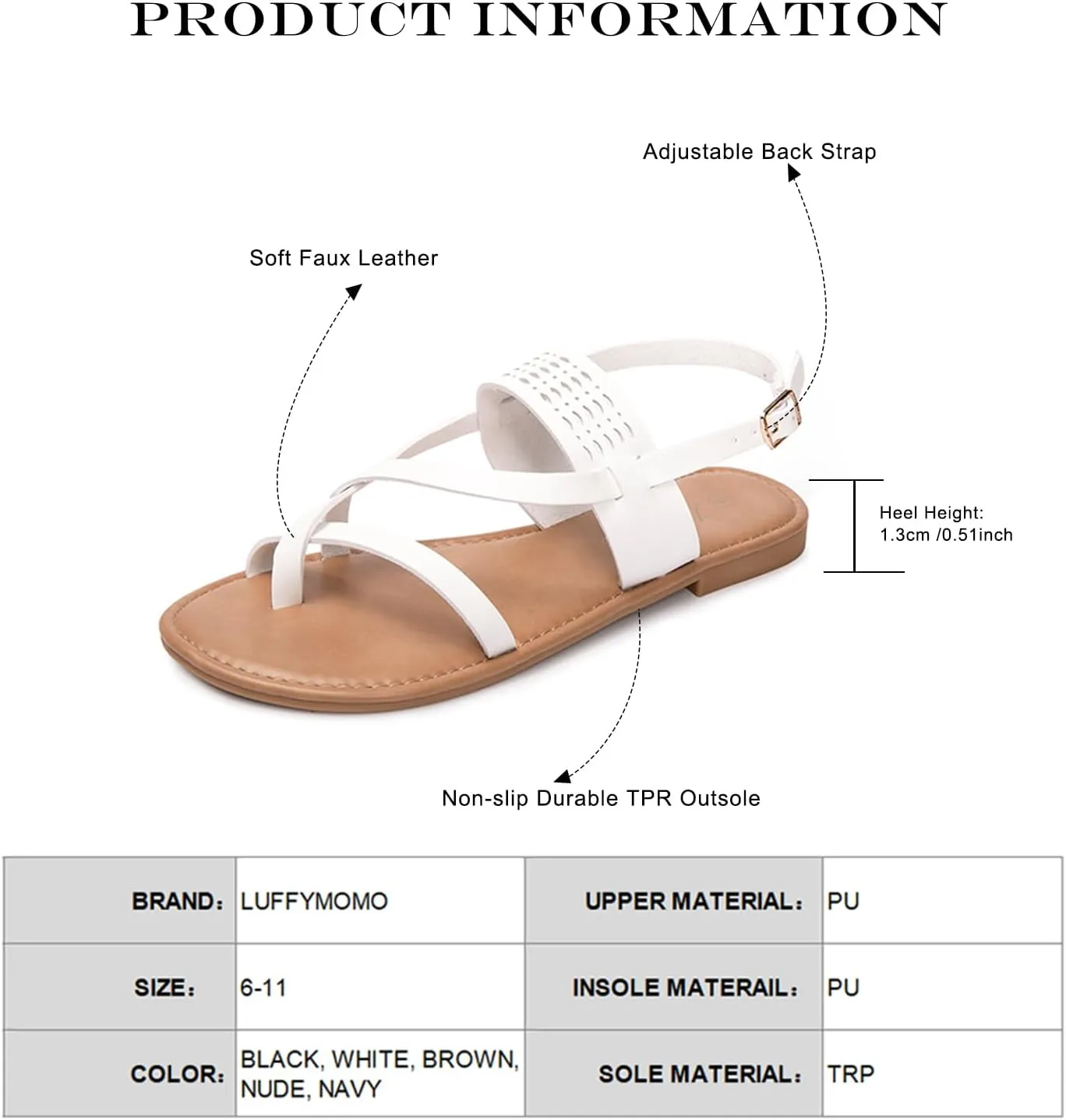 Luffymomo Womens Strappy Flat Sandals Leathe Gladiator Sandals Summer Casual Fisherman Thong