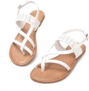 Luffymomo Womens Strappy Flat Sandals Leathe Gladiator Sandals Summer Casual Fisherman Thong