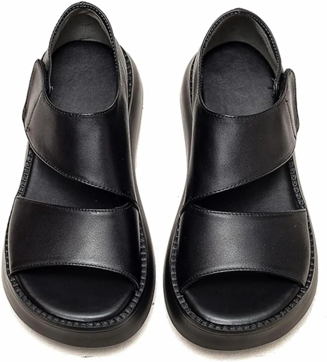 Lurebest Shoes for Women Orthopedic Sandals Pure Cowhide Soft Sole Walking Shoes Women Casual Platform Open Toe Arch Support Sandals