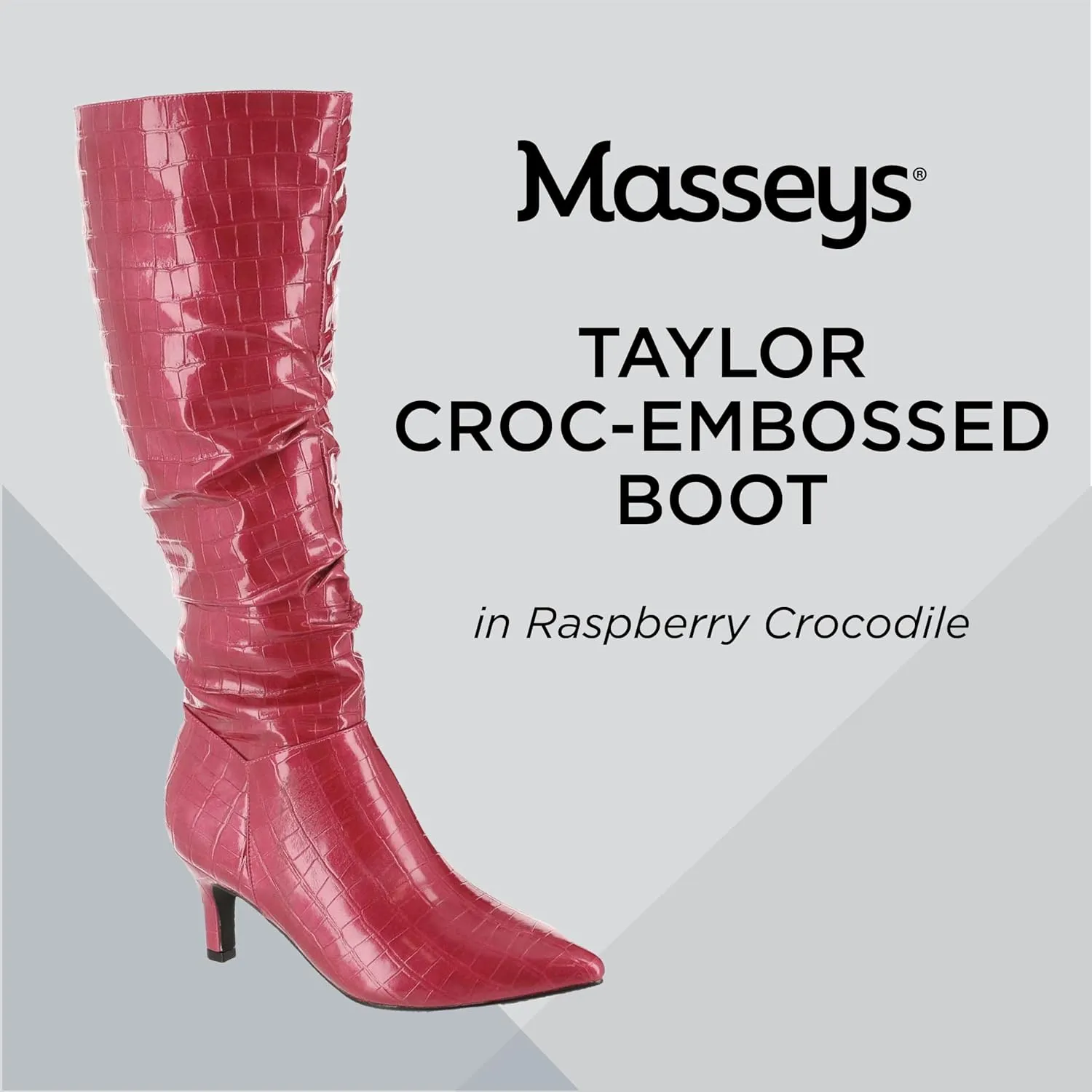 Masseys Women's Taylor Crocodile-Embossed Slouchy Boot