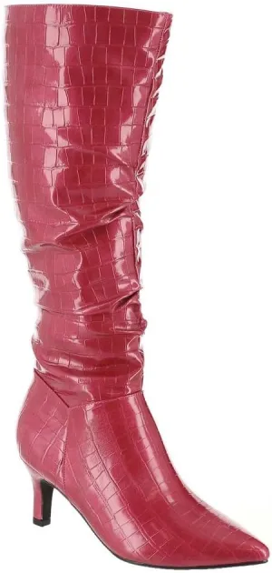 Masseys Women's Taylor Crocodile-Embossed Slouchy Boot