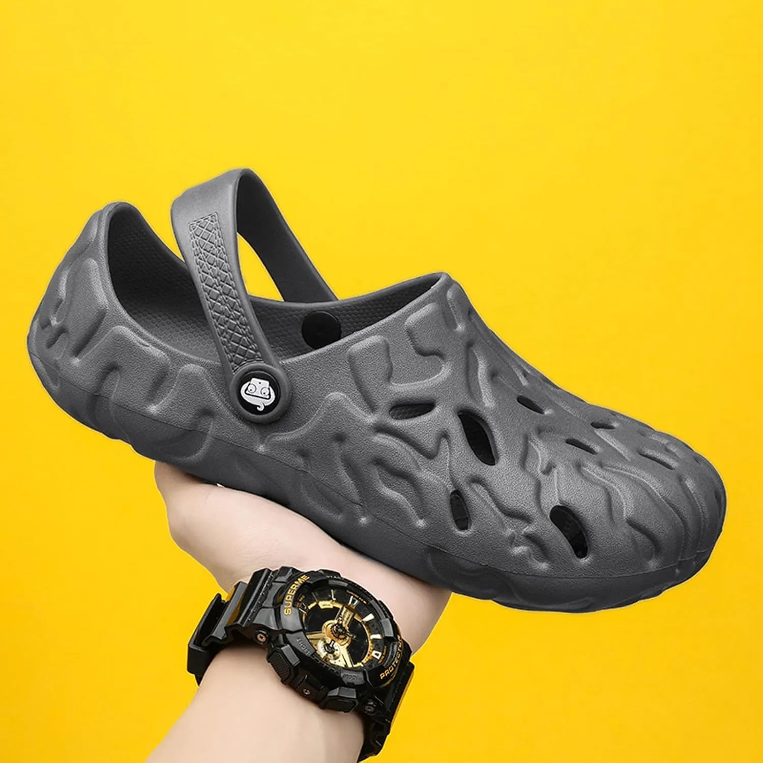 Meidiastra Men Large Size Clogs Indoor Outdoor Garden Shoes Beach Sandals Slippers Slip On Water Shoes EVA Clogs Shoes with Adjustable Strap
