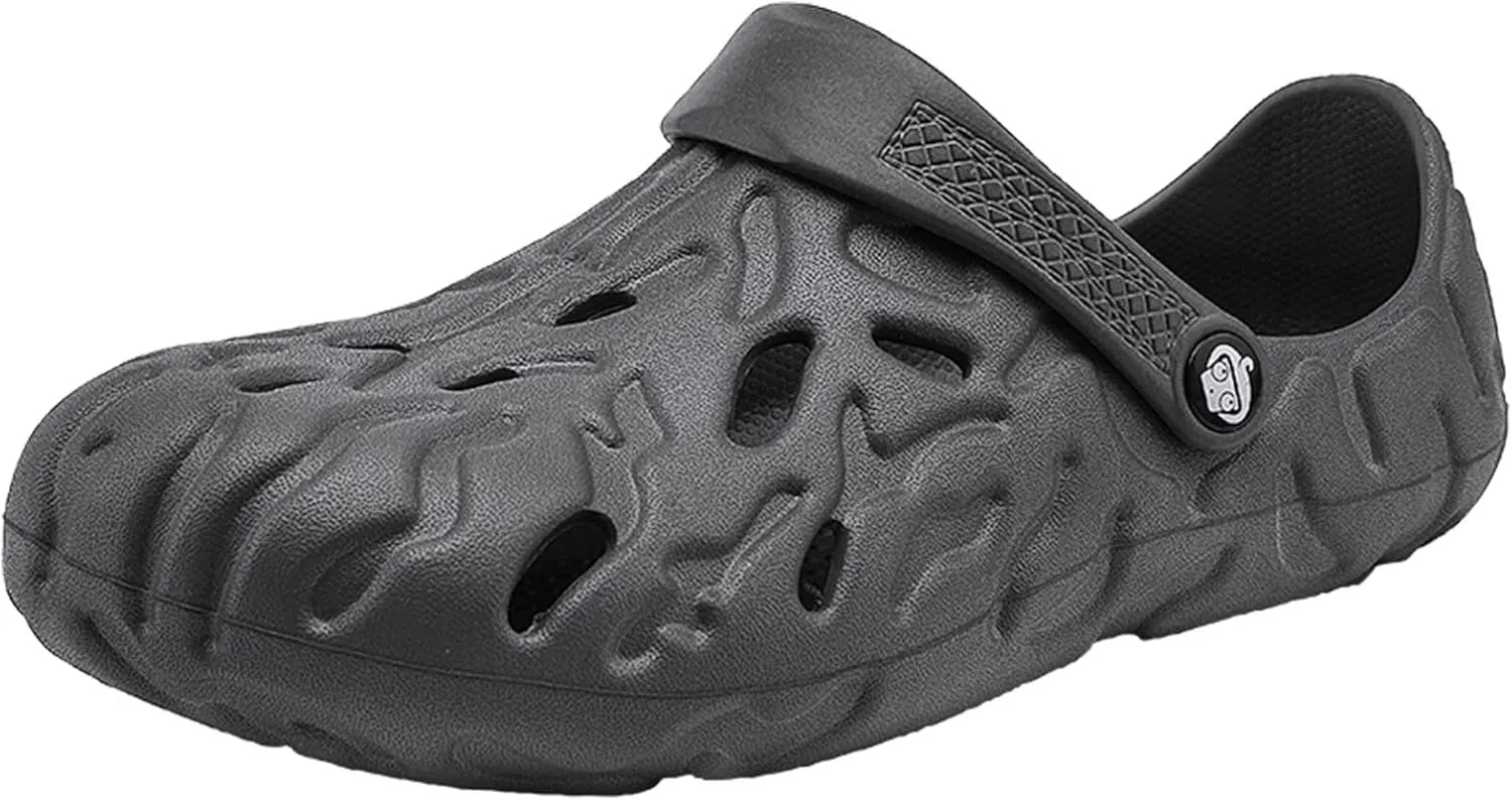 Meidiastra Men Large Size Clogs Indoor Outdoor Garden Shoes Beach Sandals Slippers Slip On Water Shoes EVA Clogs Shoes with Adjustable Strap