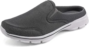 Men's Canvas Backless Flat Loafers Slip-On Comfortable Non-Slip Mules Shoes Breathable Lightweight Fashion Causal Walking Shoes
