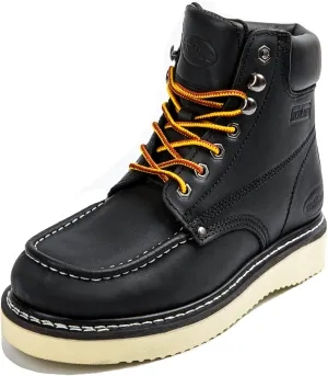 Men's Work Boot with Soft Toe - Waterproof & Slip Resistant 6 Inch Safety Boots for Construction,Rubber Sole Lightweight Working Botas