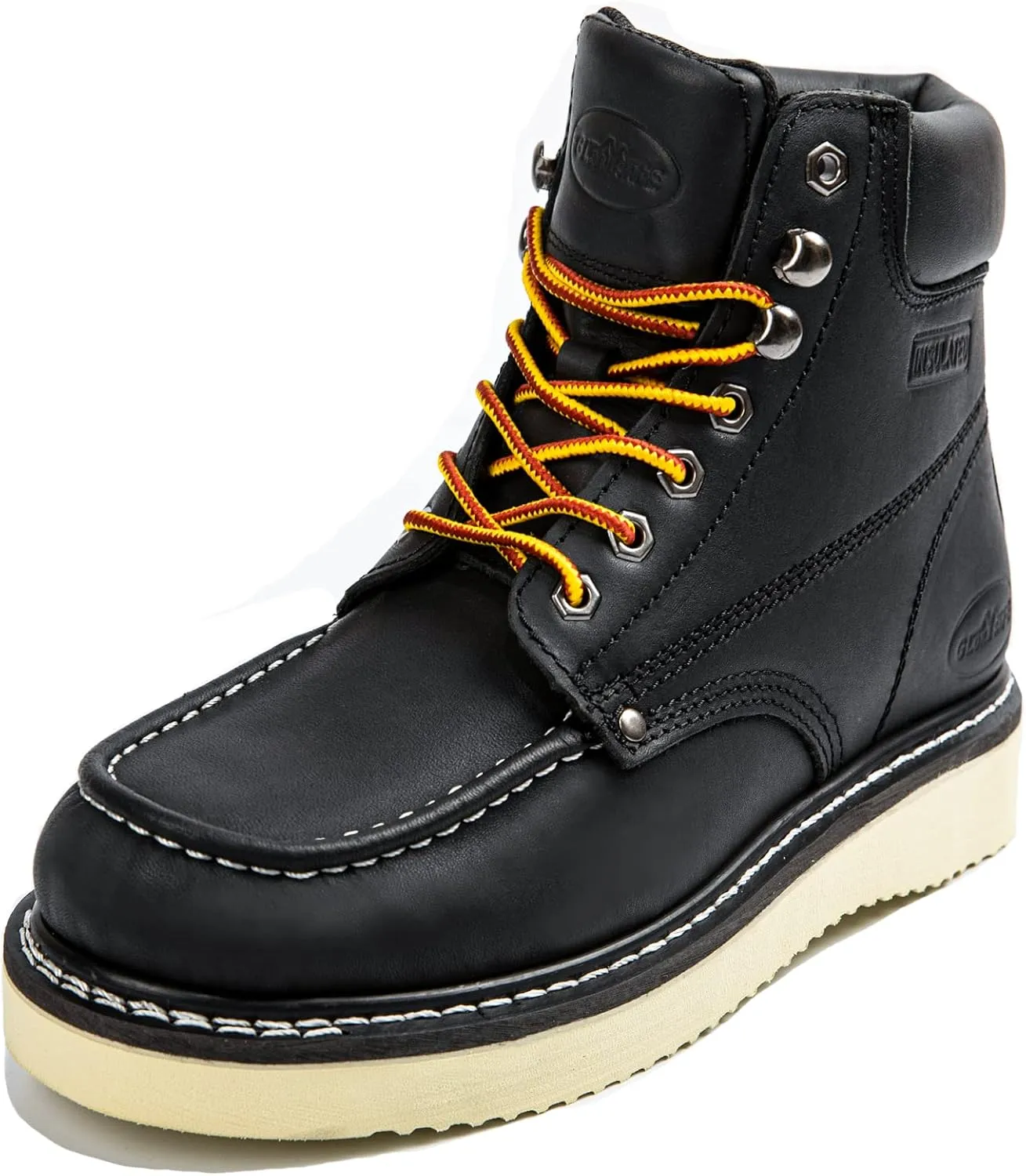 Men's Work Boot with Soft Toe - Waterproof & Slip Resistant 6 Inch Safety Boots for Construction,Rubber Sole Lightweight Working Botas