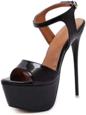 OCHENTA Women's Open Toe Platform Sky High Stiletto Heels Ankle Strap Sandals