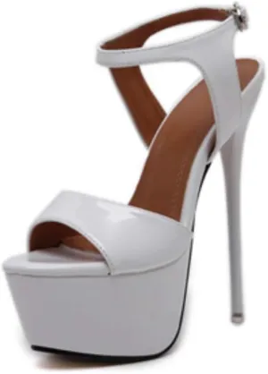 OCHENTA Women's Open Toe Platform Sky High Stiletto Heels Ankle Strap Sandals