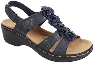oiangi Flower Strap Sandals for Women,Summer Solid Color Hollow Out Fish Mouth Wedge Sandals Comfy Casual Platform Shoes