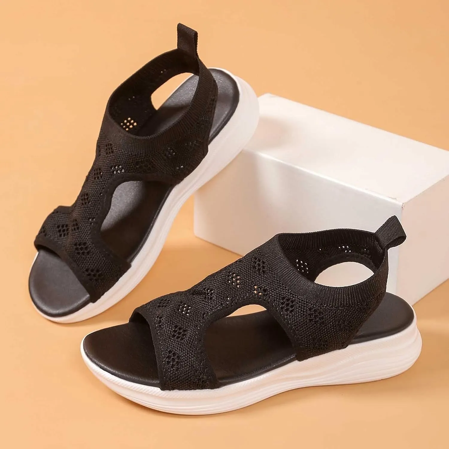 Orthopedic Sandals for Women, Breathable Mesh Slide Sandals with Arch Support Comfortable Beach Sandal