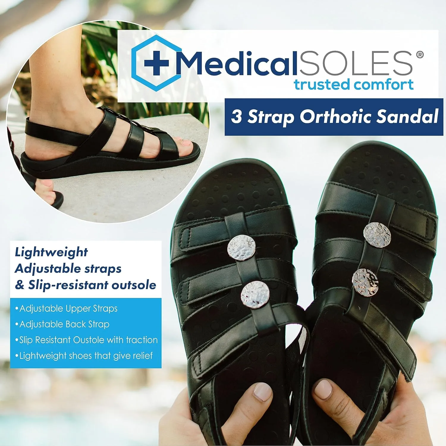 Orthotic Women's Sandals, Plantar Fasciitis Walking Sandals with Arch Support for Women