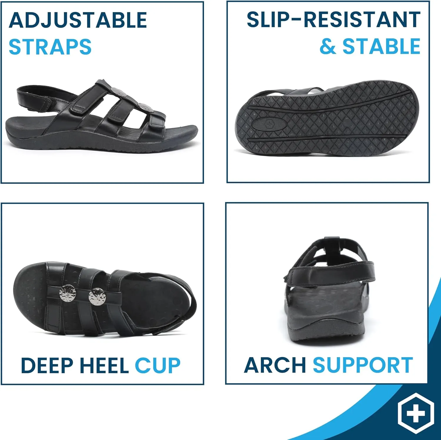 Orthotic Women's Sandals, Plantar Fasciitis Walking Sandals with Arch Support for Women