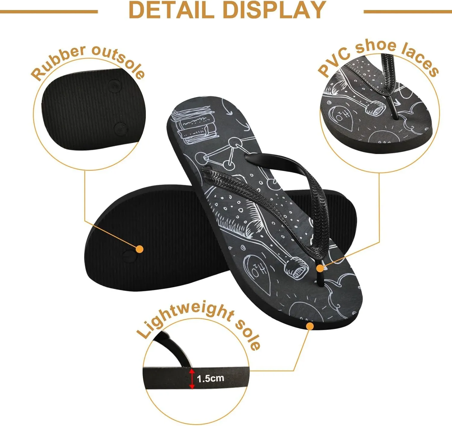 Oyihfvs Flip Flops Flip Sandal Home Slippers Hotel Spa Bedroom for Men Women XS-XXL
