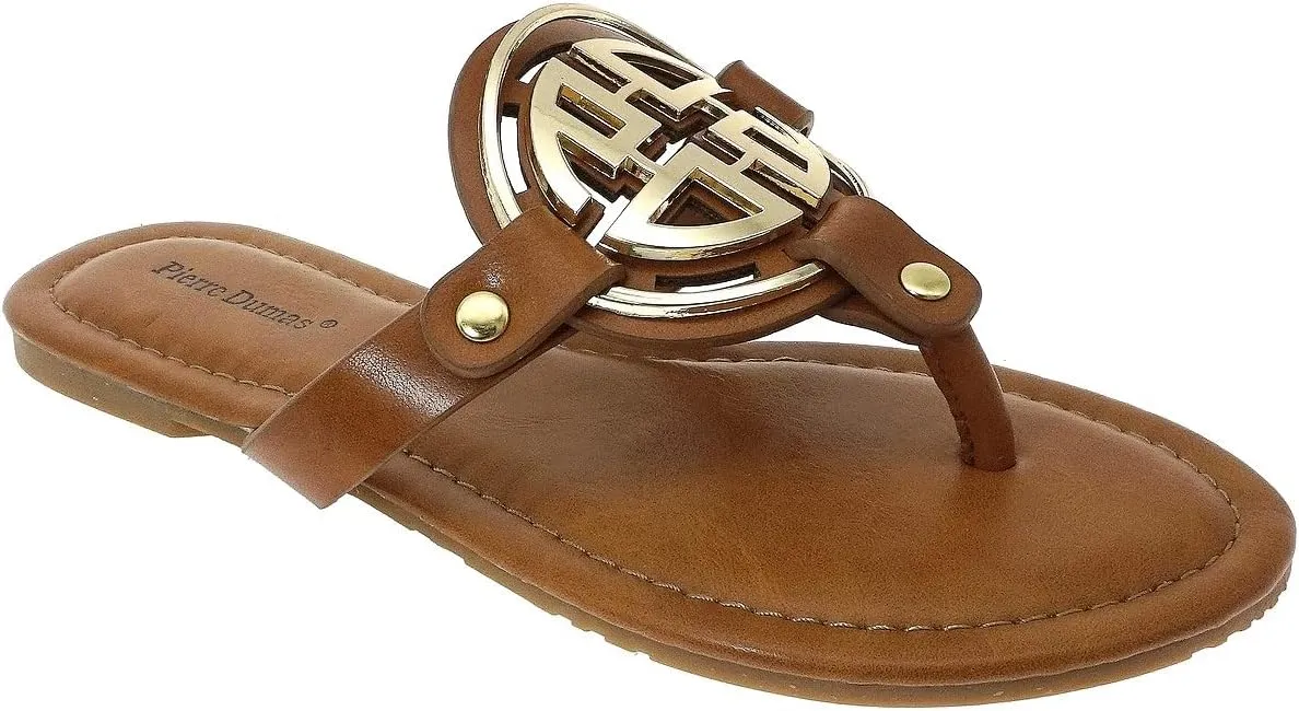 Pierre Dumas Women's Limit-24 Vegan Flip Flop Thong Slide Flat Sandal