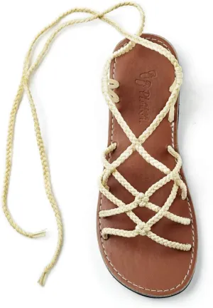 Plaka Flat Gladiator Sandals for Women Sahara