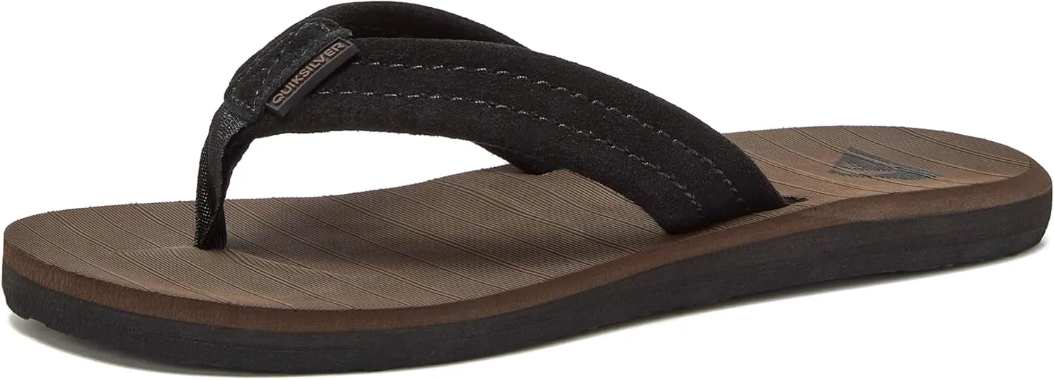 Quiksilver Boy's Carver Suede Fixed Strap Kids Flip Flop Youth Sandal