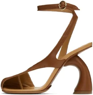 Richealnana Women's Square Toe Flip Flop Block Heel Sandals Ankle Strap Buckle Chunky Heel Dress Cut Out Pumps
