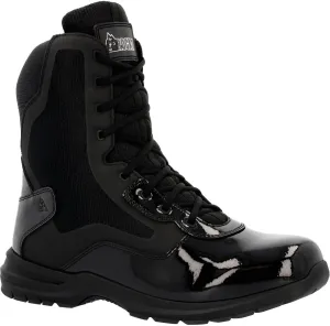ROCKY Cadet 8" Black Side Zip Public Service Boot, Black, Size 12(M)