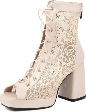 Roimaash Women Laces Heels Gladiator Sandals