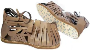 Roman Soldier Legionaire Brown Leather Men Roman Sandals New Rustic Vintage Home Decor Gifts