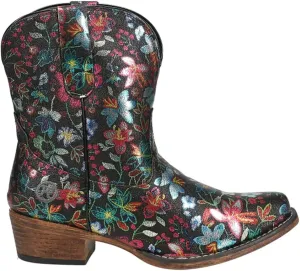 ROPER Womens Ingrid Floral Metallic Snip Toe Casual Boots Ankle Low Heel 1-2" - Multi - Size 8.5 B