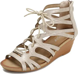 Scaoruki Women Gladiator Sandals Retro Wedge Heel