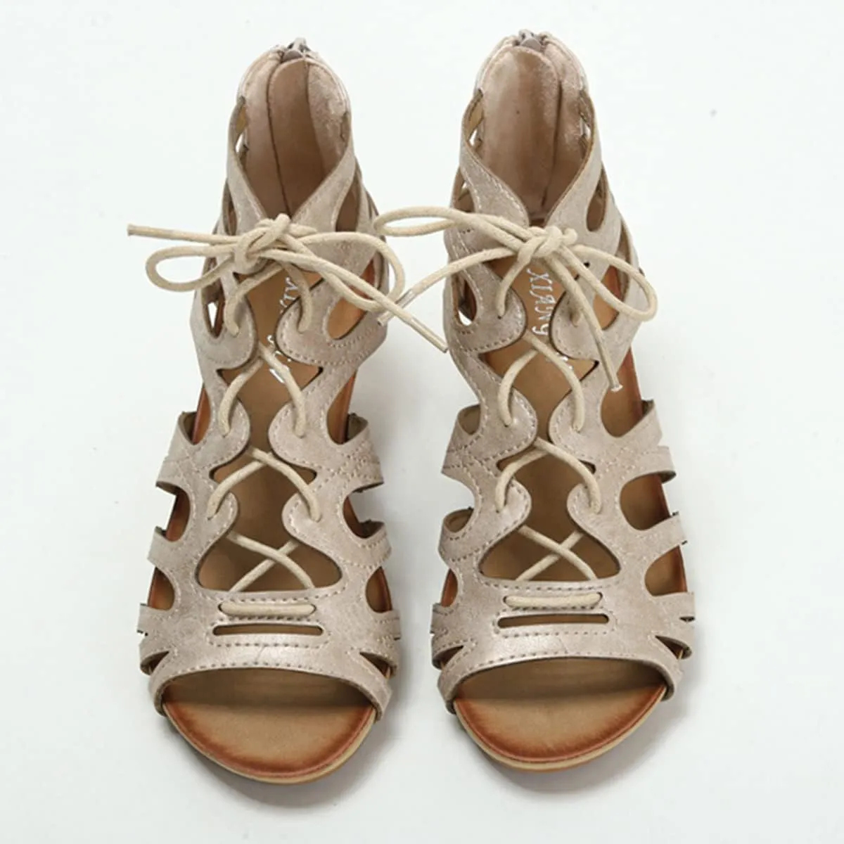 Scaoruki Women Gladiator Sandals Retro Wedge Heel