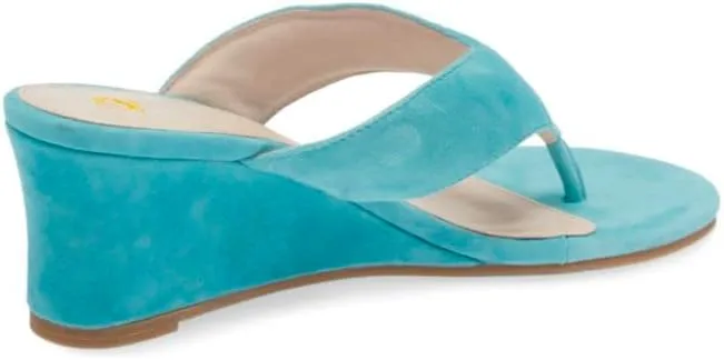 SHODENSE Women Wedge Heel Flip Flop Mules Open Peep Toe Suede Thong Sandals Mid Chunky Heels Flip-Flops Comfy Square Round Toe Slide Slippers Backless Slip On Summer Shoes Daily Party Office 4-11 M US