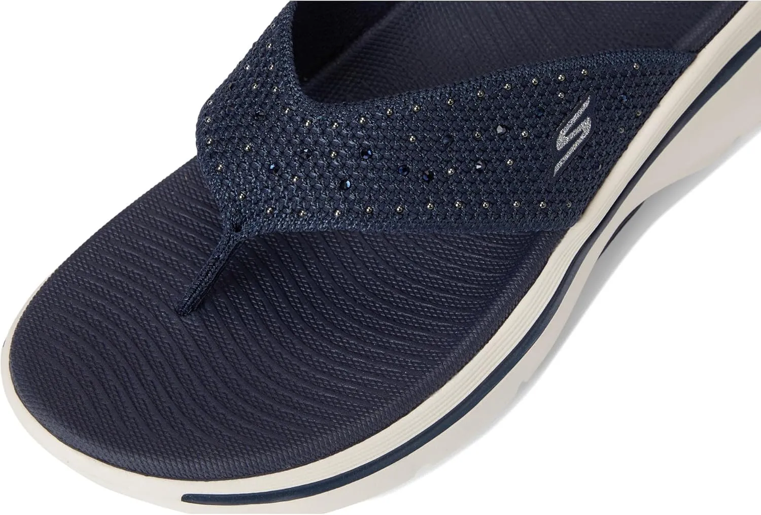 SKECHERS Women's Arch Fit 2.0 3-pt Rhinestone Sandal Flip-Flop
