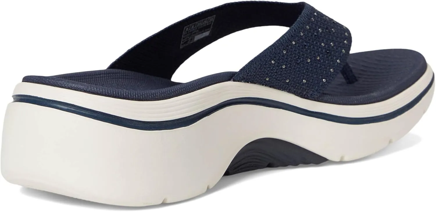 SKECHERS Women's Arch Fit 2.0 3-pt Rhinestone Sandal Flip-Flop