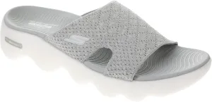 SKECHERS Women's Go Walk Massage Fit-Sweet Talk Slide Sandal, Gray, 11