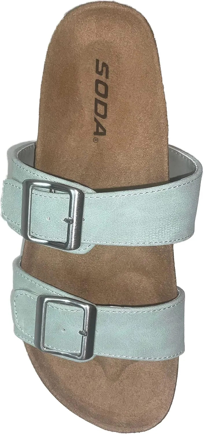 Soda Shoes Women Sandals Footbed Double Strap Functional Buckles Gladiator DUNYA-S