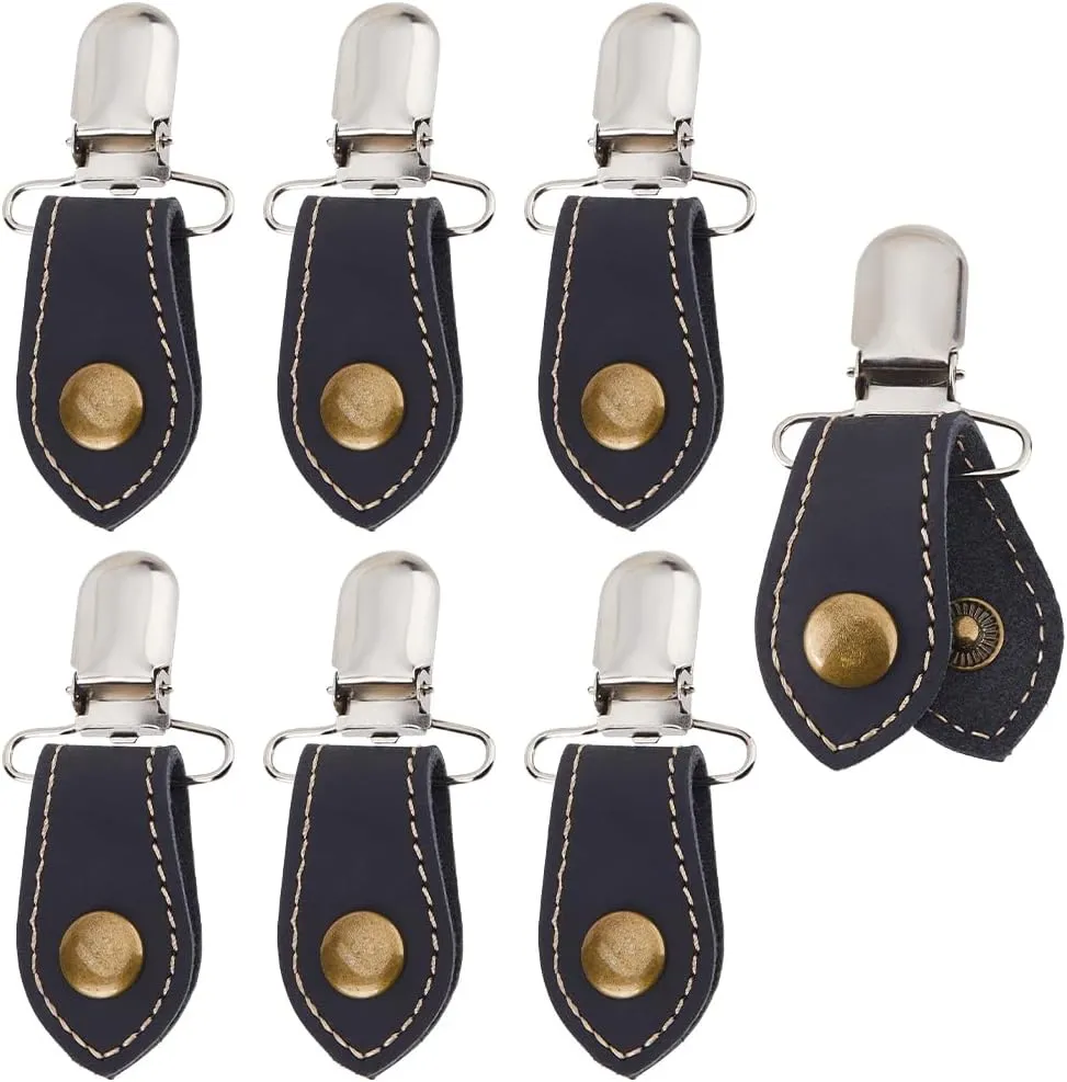 SUPERFINDINGS 6Pcs Pant Leg Clamp Jeans Pant Leg Clamps Straps Clips Holder Motorcycle Shoes Boots Pants Clip Boot Straps Pant Stirrups Clips Black Boot Clips for Boot Shoes