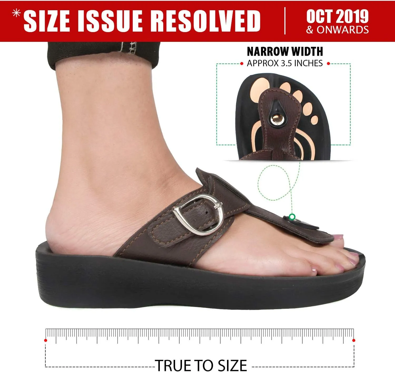 T-Bar Buckle Strap Sandals Flip Flop Slides for Women