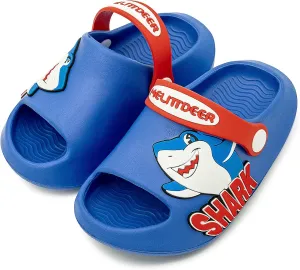 techcity Toddler Little Kids Slide Sandals Cute Summer Shower Beach Pool Slippers Thick Sole Slip On Sandals Water Shoes with Backstrap Boys Girls Clogs