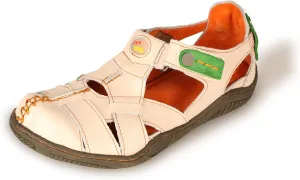TMA EYES Women's Cross Leather and Hand Stitching Upper Casual Sandal for Outdoor
