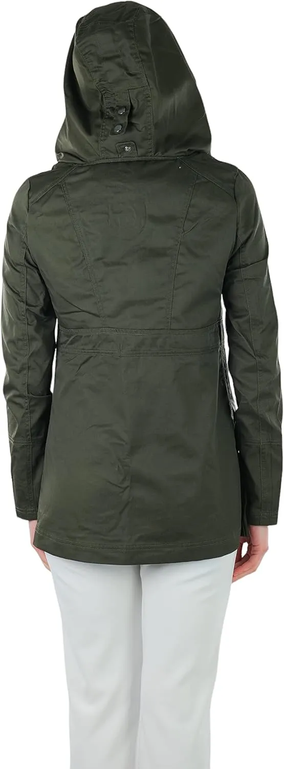 ToBeInStyle Women's Lightweight Fully Lined Anorak Jacket Quilted Coat w/Drawstring Waist & Zipper