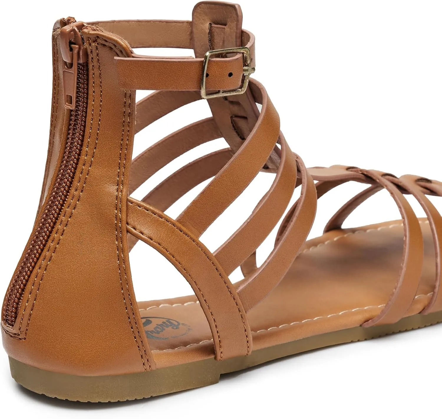 Trary Women's Sandal, Comfortable Gladiator Sandals Ankle Strap Flats Sandalias Para Mujer Beach Sandals Wide Width Open Toe Cross Strappy Sandals for Women Dressy Summer