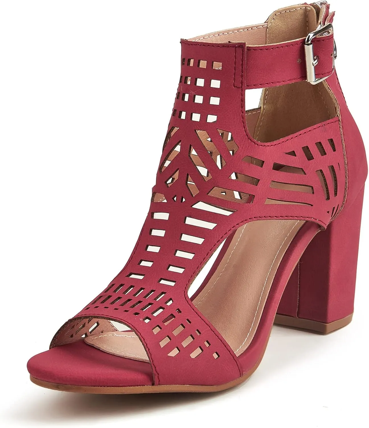 UOQAPRE Chunky Heeled Sandals for Womens Bohemian Cutout Open Toe Summer Block Womens Heeled Party Dress Sandals